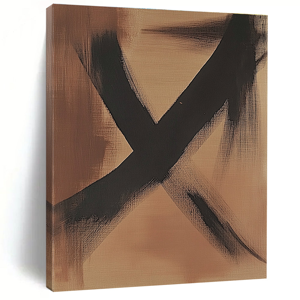 Minimalist Brown Black Abstract Painting with Subtle Impact WINK592