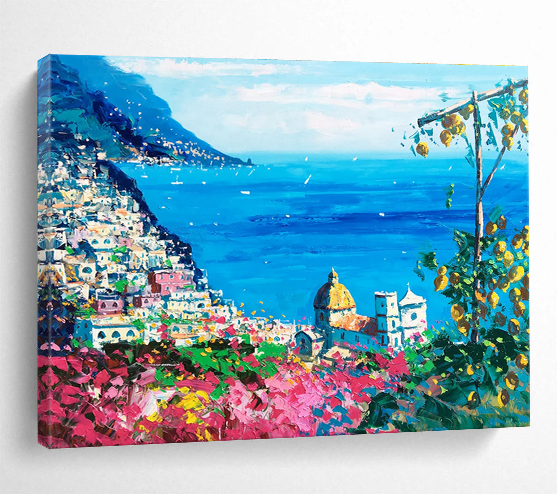 Amalfi Coast Abstract Painting for Luxury Hotel Suites YHT458