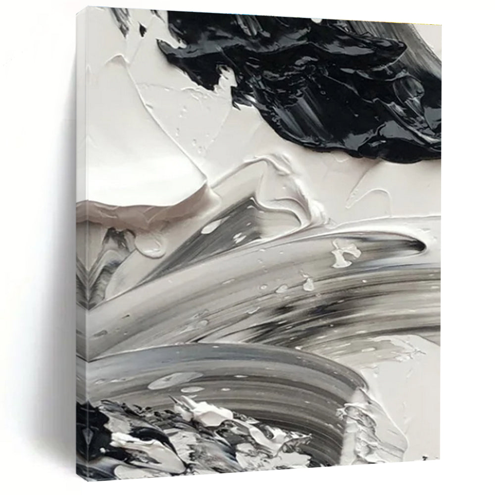Monochrome Dynamic Strokes Painting for Art - Focused Studios HENG445