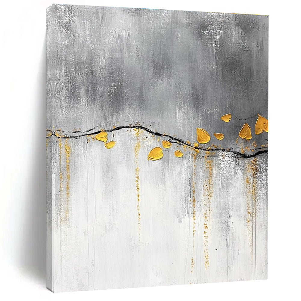 Gold - Branch Abstract Painting for Minimalist Home Offices GAB0863