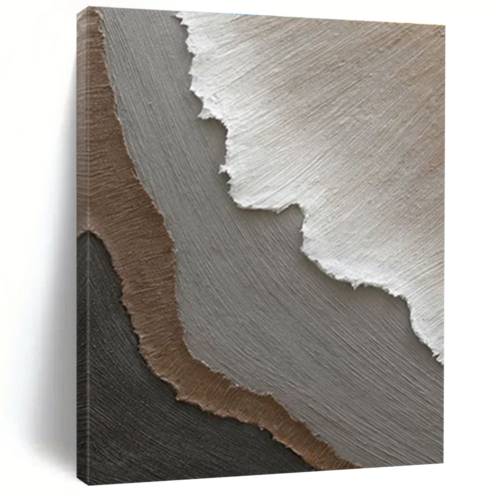 Subtle Neutral Textured Layers Abstract Painting for Calm Interiors HENG269