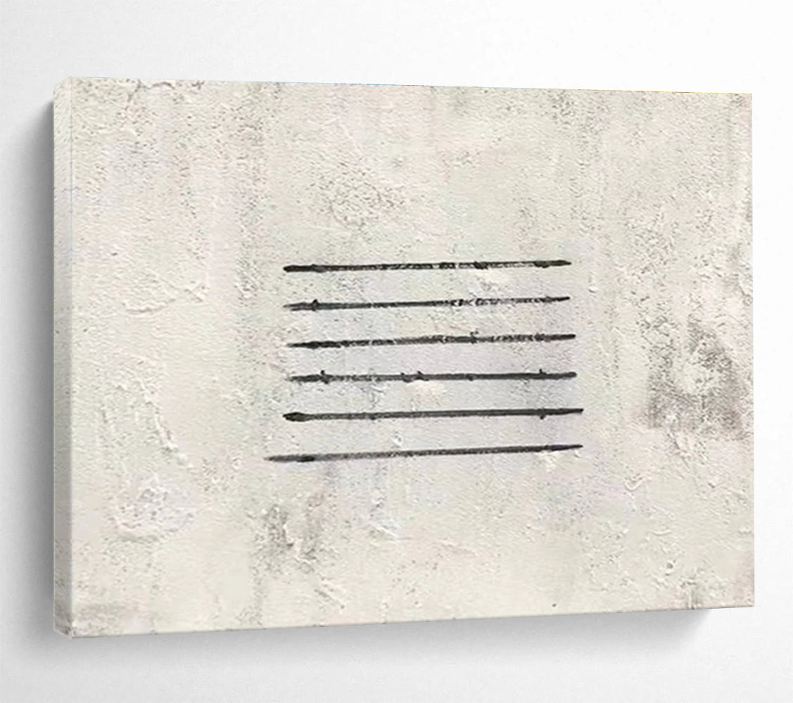 Simple Black Lines Abstract Painting for Modern Office Break Rooms YHT264
