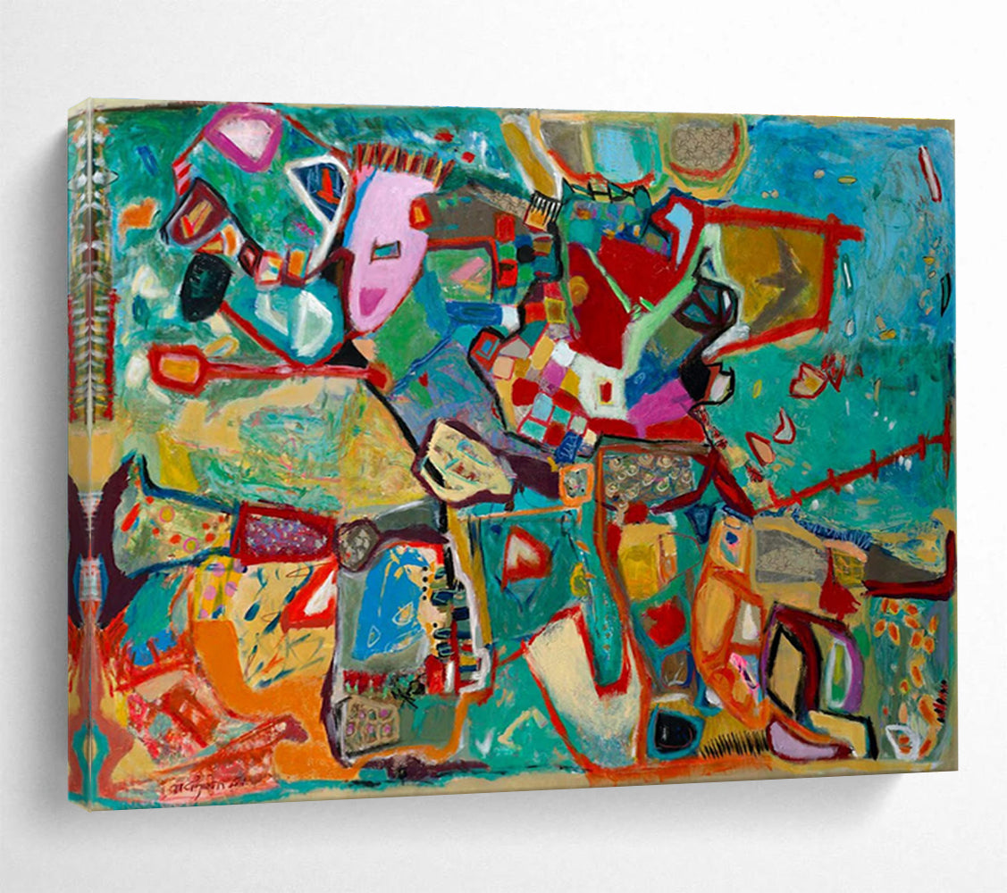 Colorful Geometric Abstract Painting for Modern Art Galleries YHT233