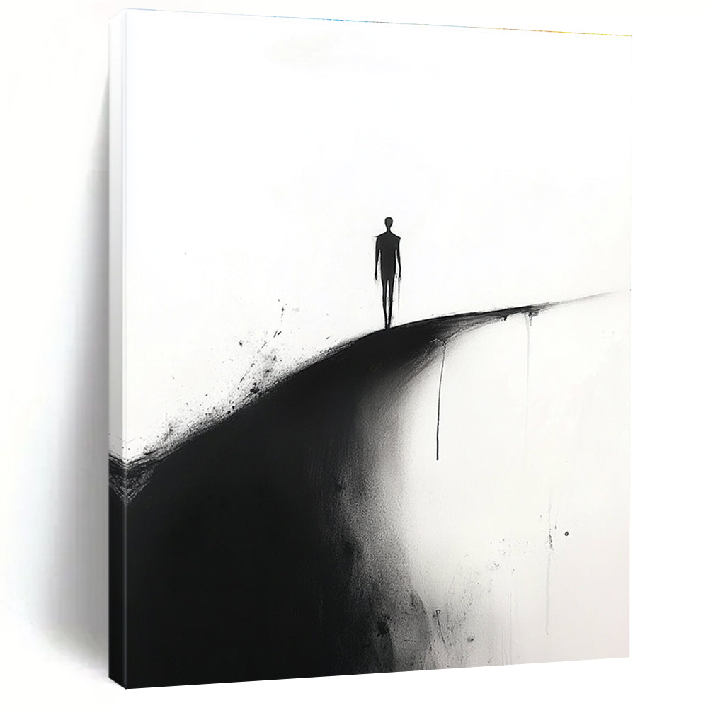 Silhouette on a Hill Abstract Painting for Thoughtful Study Spaces GAB1373