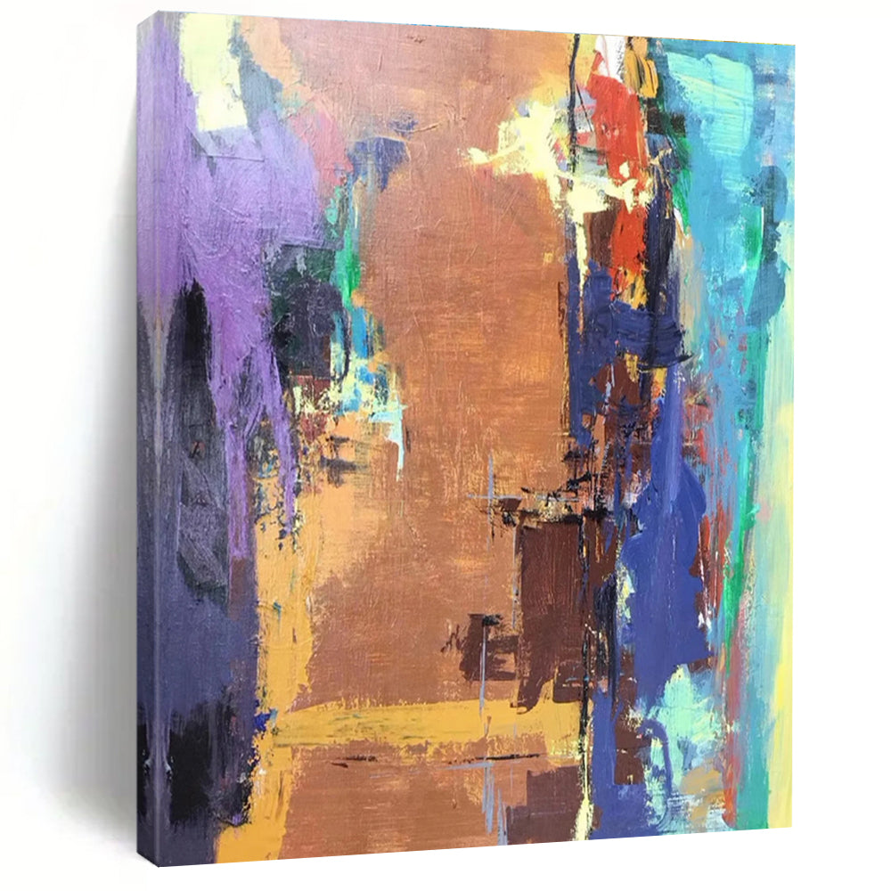 Vibrant Color Block Abstract Painting for Fashion Boutique Showrooms HENG036