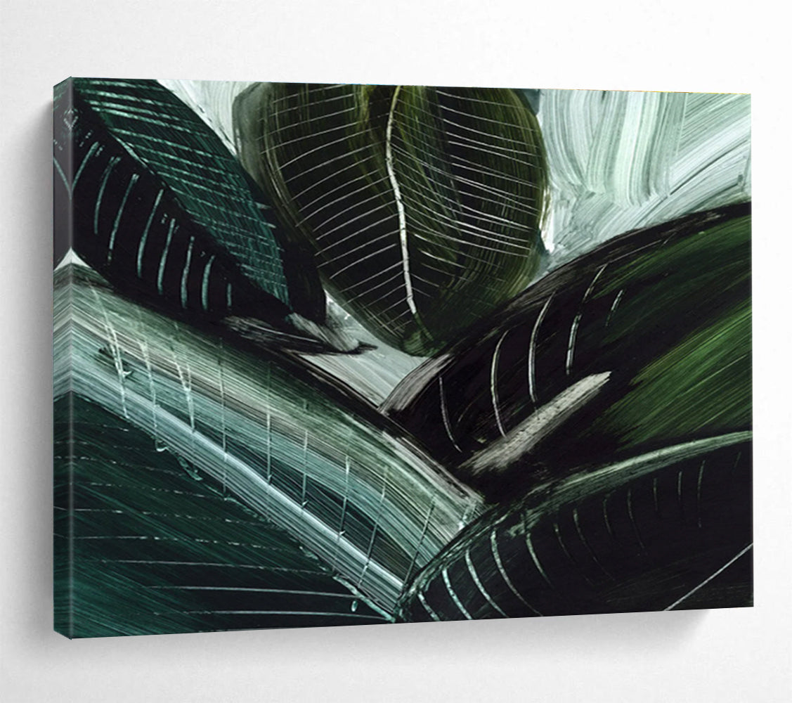 Tropical Leaf Abstract Painting for Jungle - Themed Spaces YHT144
