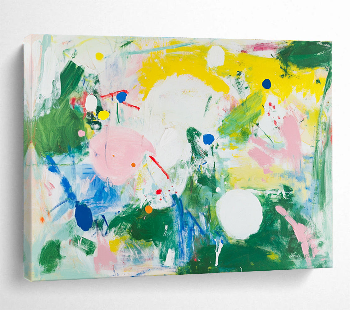 Colorful Abstract Dots and Shapes with Playful Energy Abstract Painting ABS390