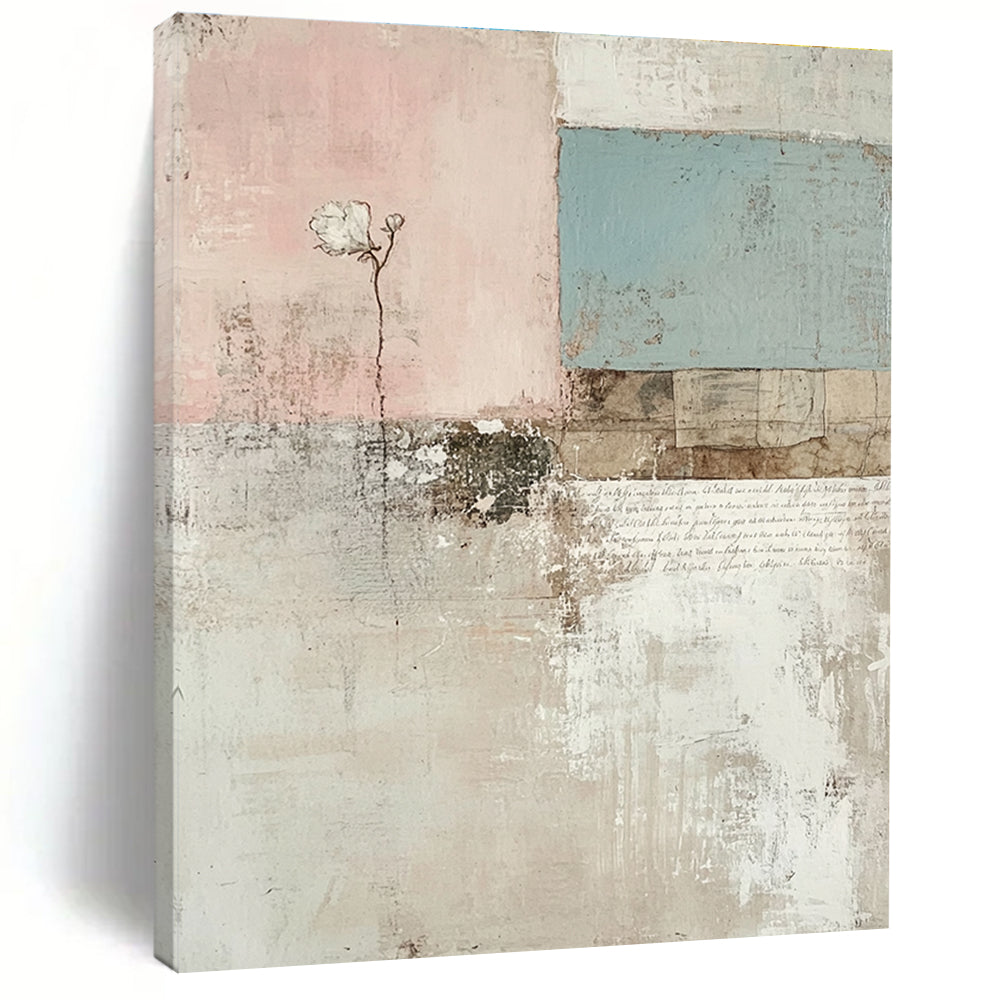 Collage - Style Flower Abstract Painting for Eclectic Home Offices GAB1306