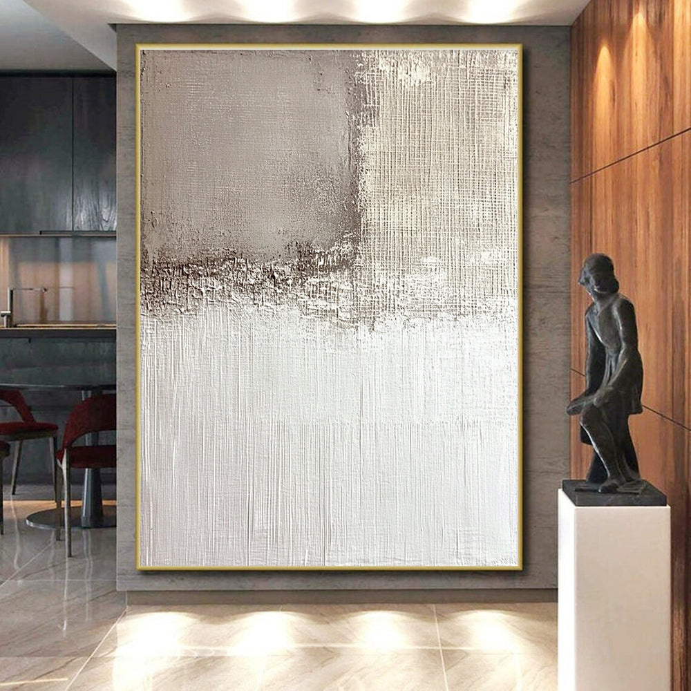 Minimalist Gray Abstract Painting with Subtle Textures WINK574