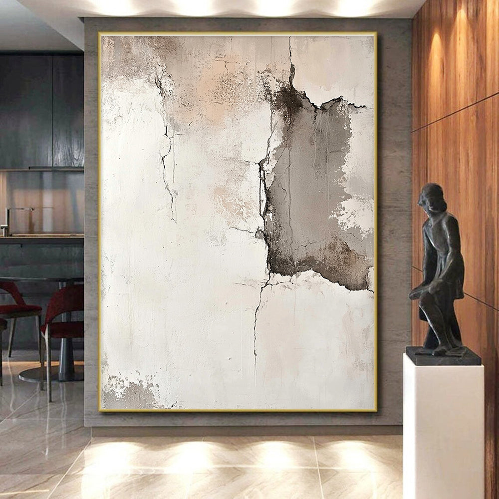 Cracked Wall Abstract Painting with Textured Realism WINK564