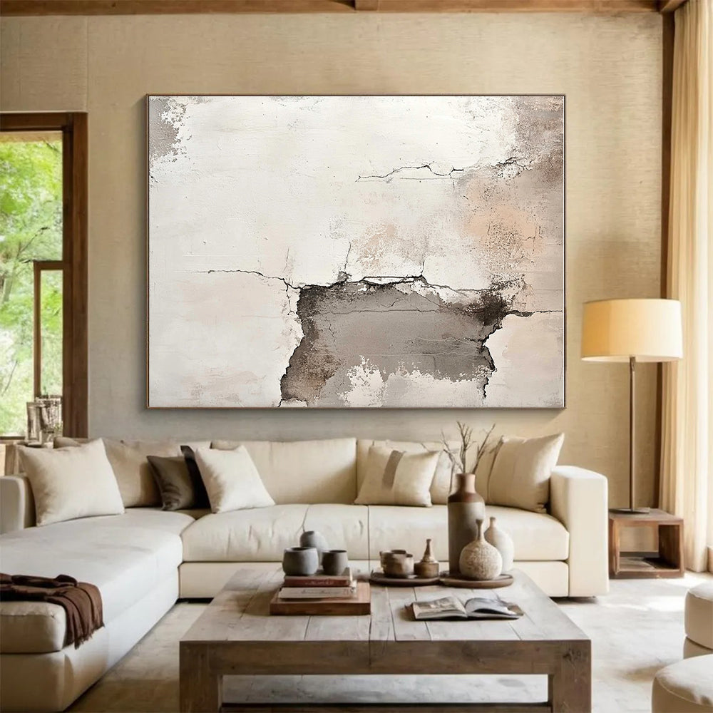 Cracked Wall Abstract Painting with Textured Realism WINK564