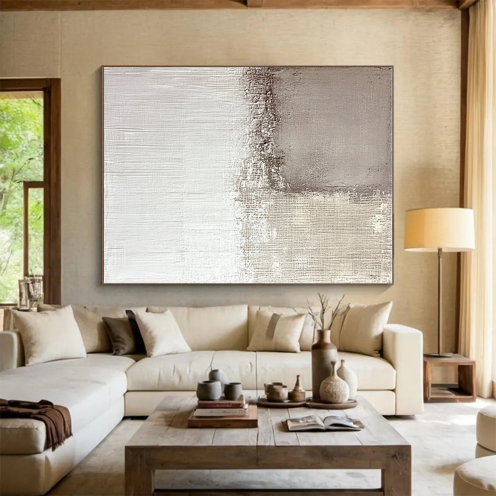 Minimalist Gray Abstract Painting with Subtle Textures WINK574