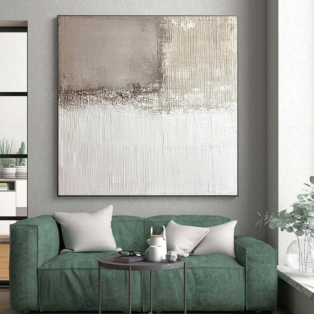 Minimalist Gray Abstract Painting with Subtle Textures WINK574