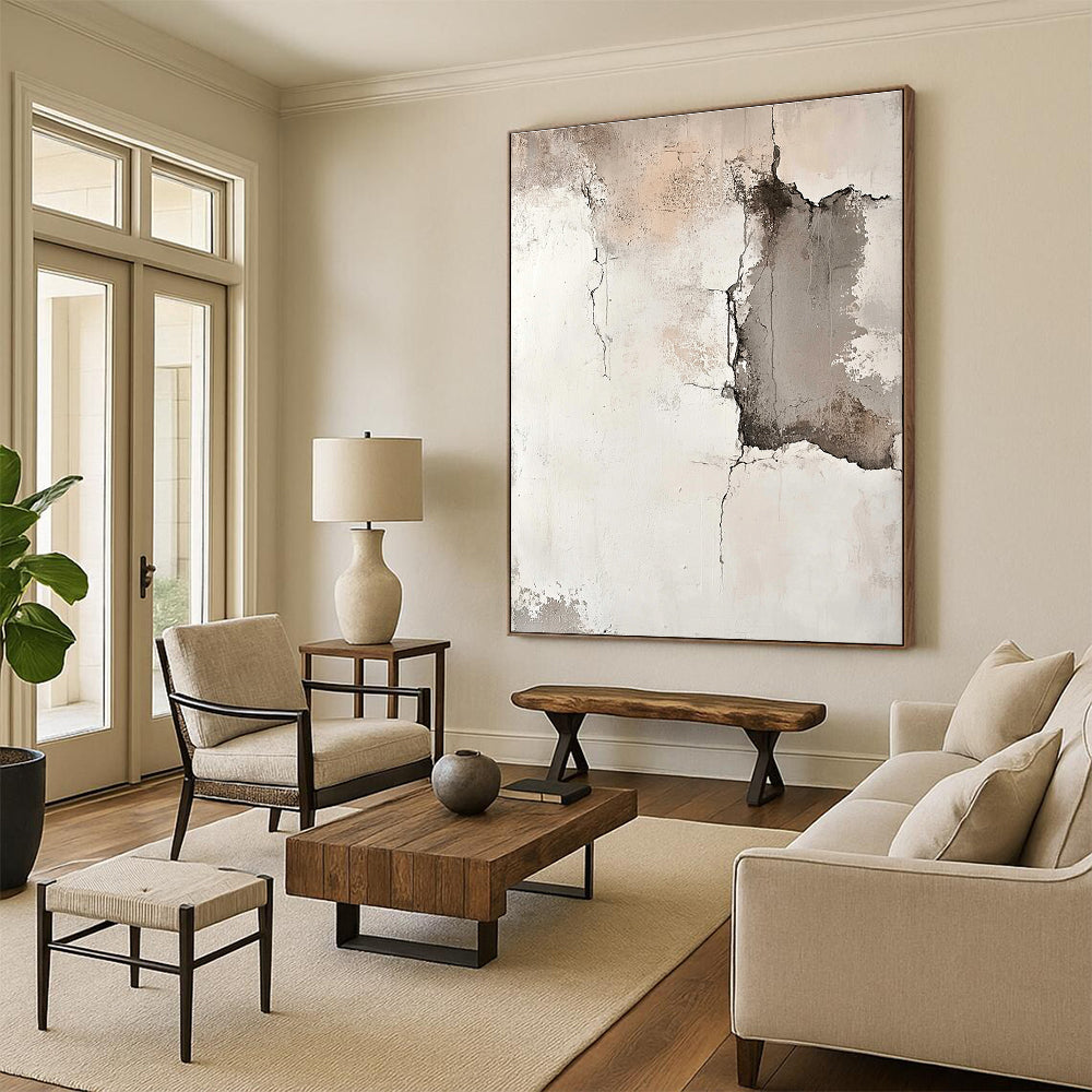Cracked Wall Abstract Painting with Textured Realism WINK564