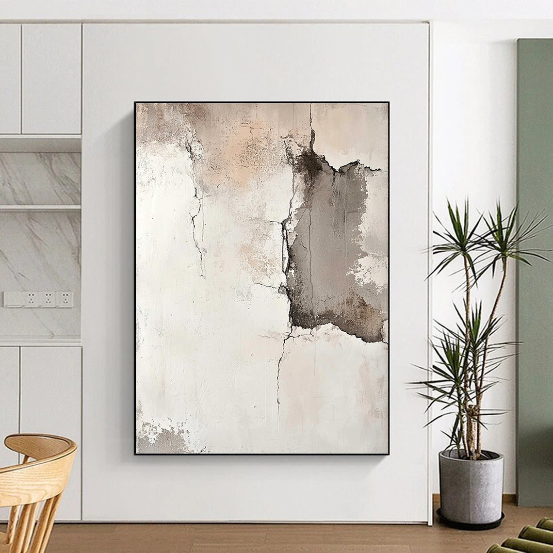 Cracked Wall Abstract Painting with Textured Realism WINK564