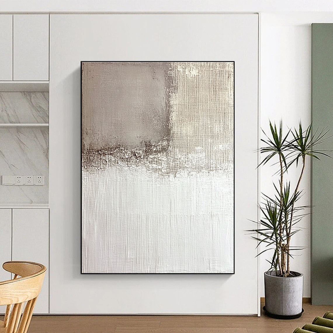 Minimalist Gray Abstract Painting with Subtle Textures WINK574
