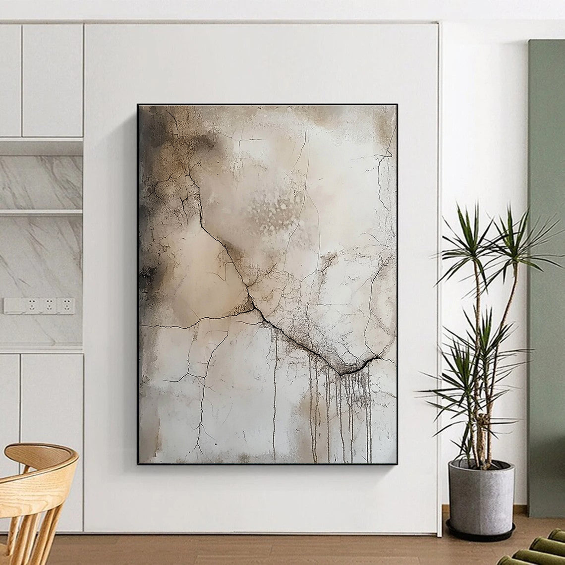 More Cracked Wall Abstract Painting with Enhanced Texture WINK565