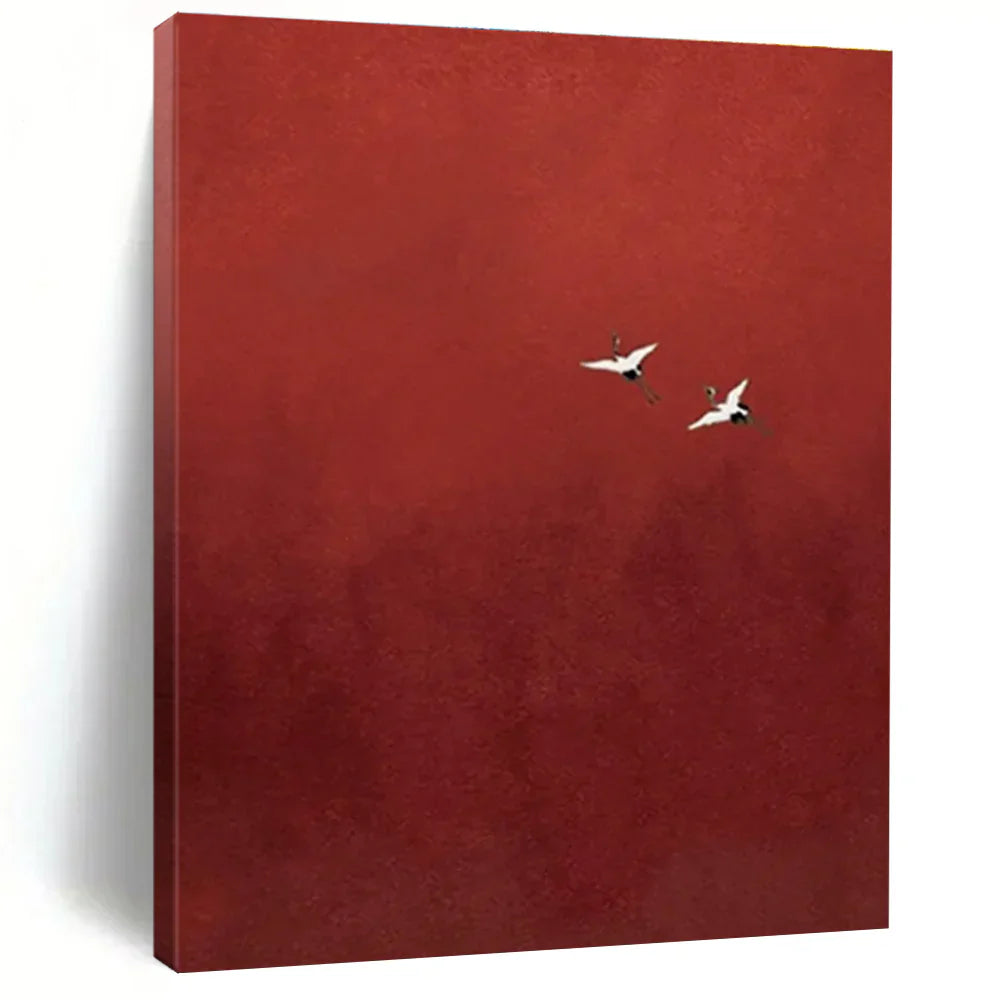 Ascension in Crimson - A Minimalist Study in Movement and Grace