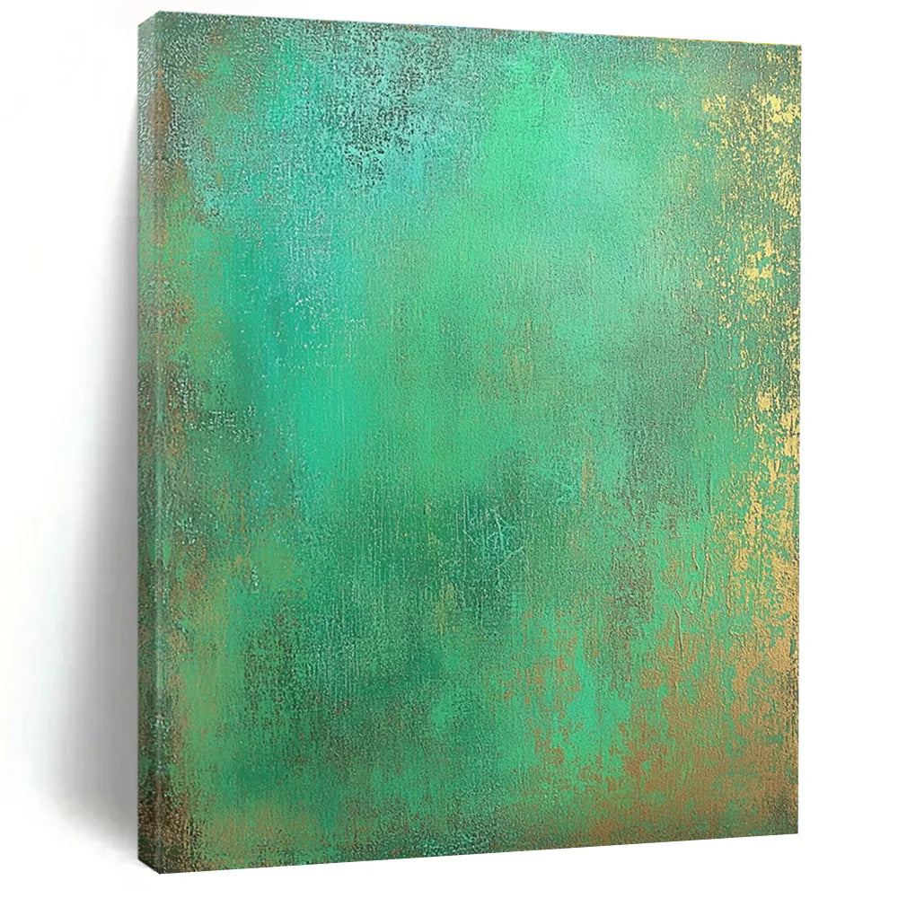 An Oasis of Color and Texture - Analyzing a Teal and Gold Abstract