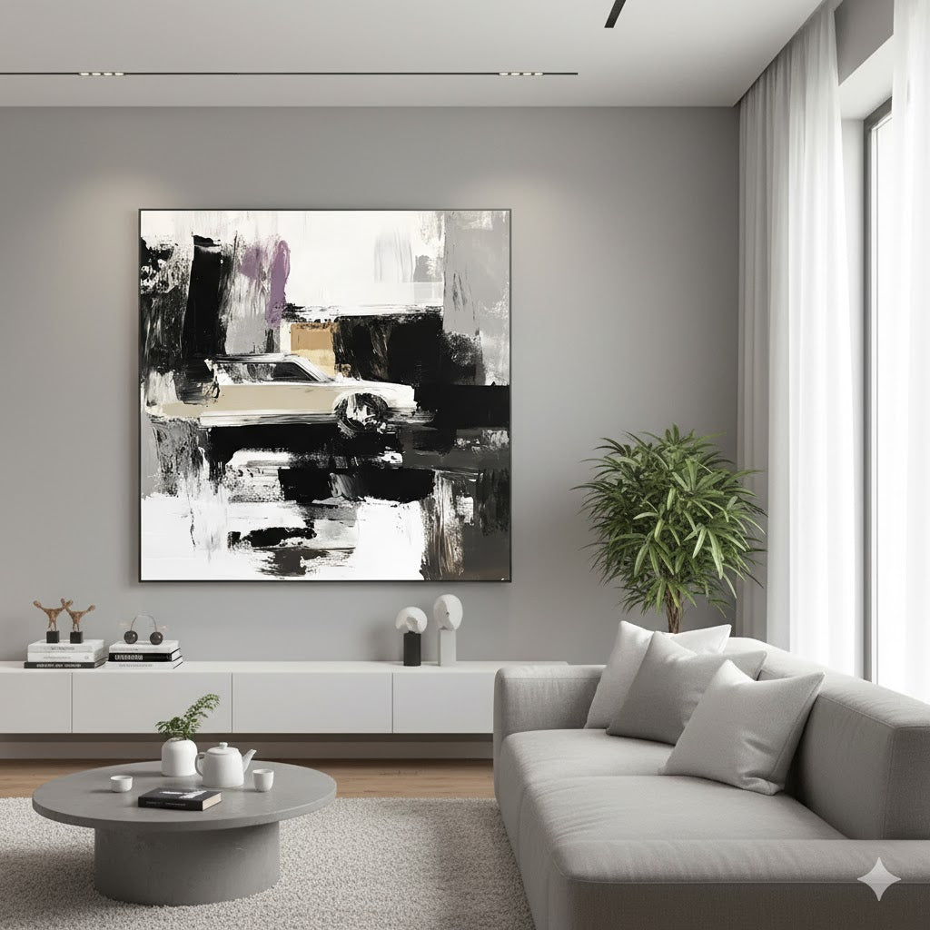 Unveiling the Enigma: An In-Depth Analysis of "Abstract Car Scene Painting with Urban Mystery WINK360"