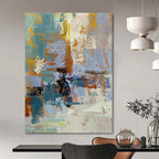 Large Custom Hand-Painted Abstract Canvas - Artistic Harmony for Yoga and Meditation Retreats  DLZ0348