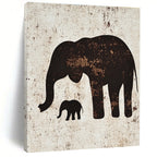 Elephant Silhouette Art Textured Wildlife Abstract Painting GAB0232