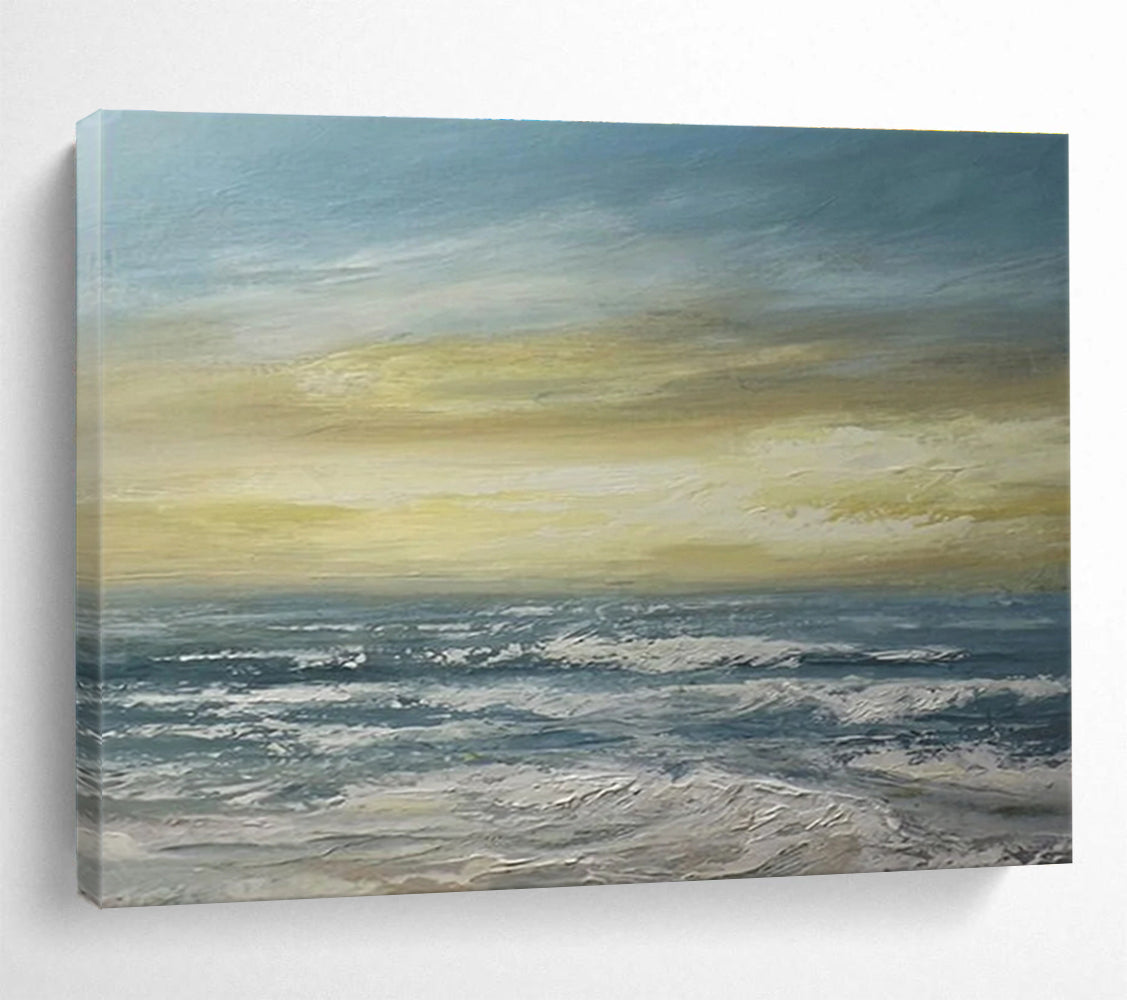 Sunset Sea Abstract Vibrant Landscape Painting for Art - Filled Homes YHT032
