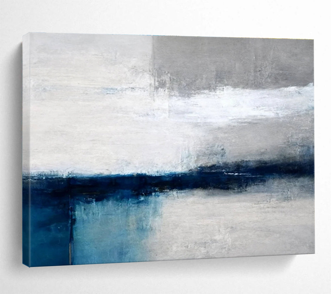 Repeated Blue - Grey Abstract Painting for Cohesive Interiors YHT058