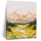 Mountain Valley Idyllic Abstract Painting for Rustic Interiors GAB1488