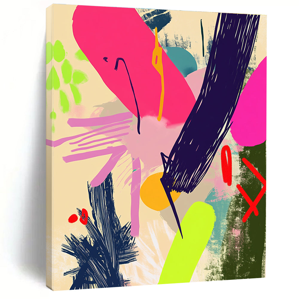 Vibrant Abstract Forms Painting with Bold Vitality WINK313