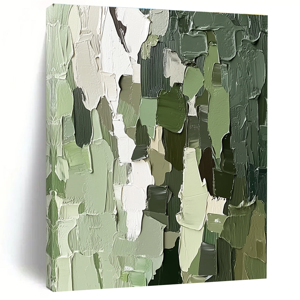 Green Textured Abstract Painting for Nature - Inspired Home Offices GAB1248