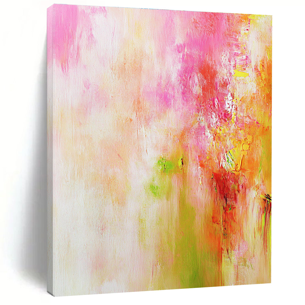 Pink Orange Abstract Painting with Dreamy Warmth WINK704