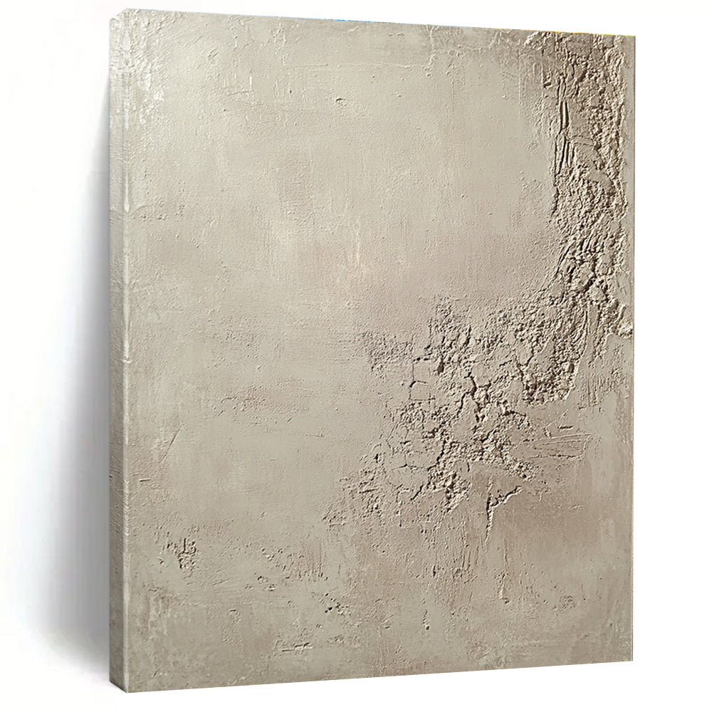 Textured Beige Canvas Minimalist Abstract Painting GAB0355