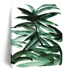 Vibrant Watercolor Palm Leaves Abstract Painting for Tropical - Inspired Spaces HENG243