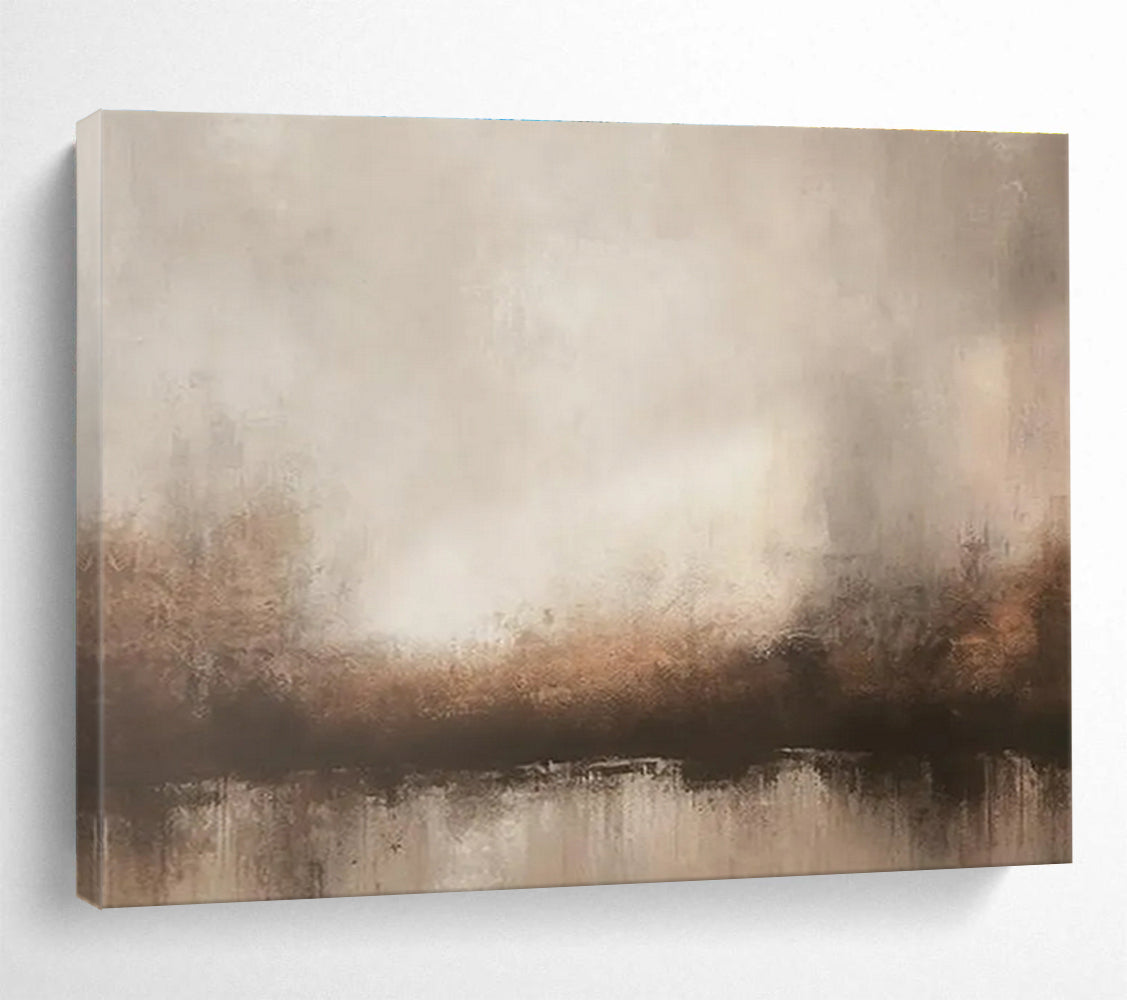 Neutral Tones Abstract Landscape Painting for Minimalist Bedrooms YHT321