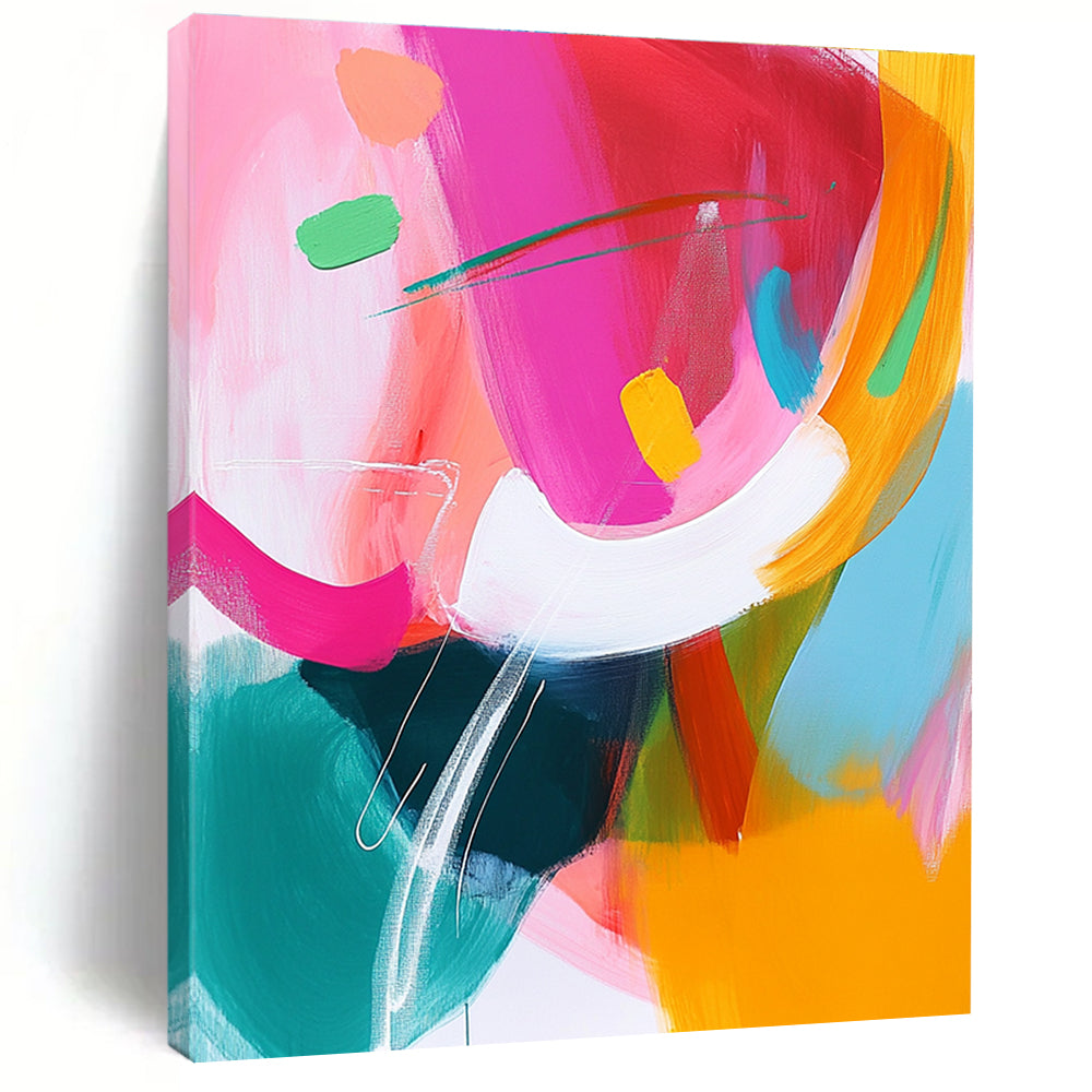 Vibrant Color Fusion Abstract Painting with Bold Vitality WINK298