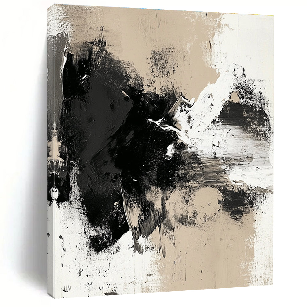 Beige - Toned Abstract Expression Painting with Subtle Drama WINK352