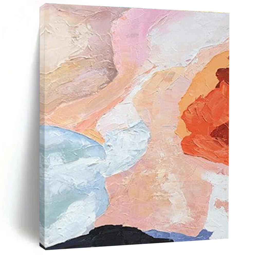 Pastel Soft Color Abstract Shapes Painting for Calm Interiors HENG275