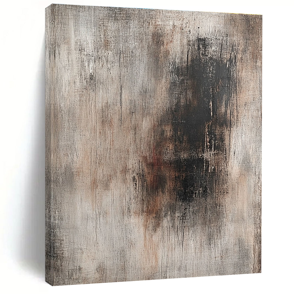 Gray and Brown Textured Abstract Painting with Rustic Charm WINK282