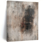 Gray and Brown Textured Abstract Painting with Rustic Charm WINK282