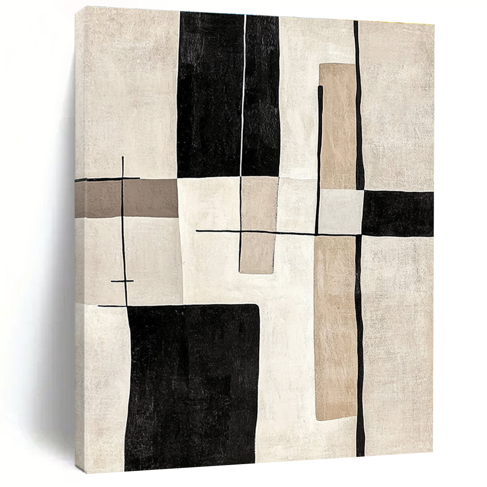 Neutral Geometric Abstract Calm Abstract Painting for Minimalist Bedrooms GAB1406