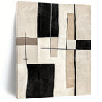 Neutral Geometric Abstract Calm Abstract Painting for Minimalist Bedrooms GAB1406