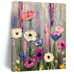 Colorful Wildflower Field Abstract Painting of Cheerful Wilderness GAB0169