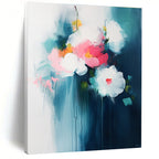 Abstract Flower Bouquet Painting for Romantic Dining Areas GAB1145