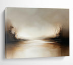 Misty River Scene Abstract Painting with Soft Tones ABS231