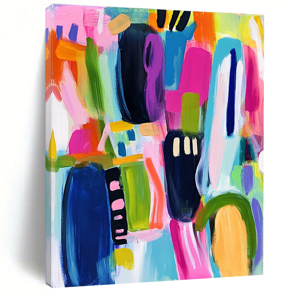 Vibrant Color Blocks Abstract Painting for Lively Interiors GAB0725