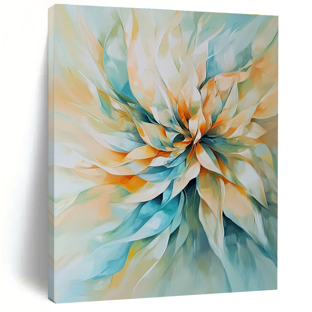 Pastel Flower Burst Abstract Painting for Charming Cafes GAB1103