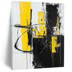 Yellow Black Abstract - Dynamic Color - Block Abstract Painting GAB0650