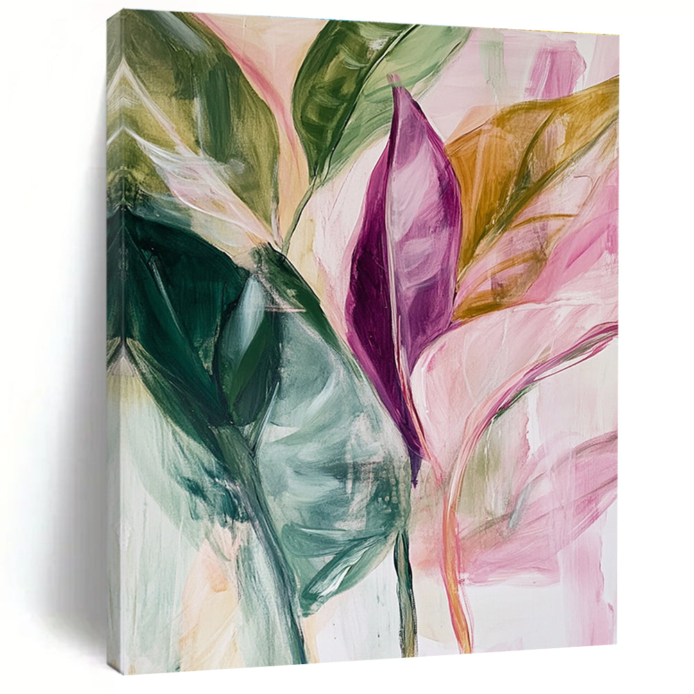 Tropical Leaf Abstract Painting for Beachfront Cafes GAB0775