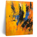 Vivid Yellow Blue Abstract Painting with Dynamic Energy WINK710
